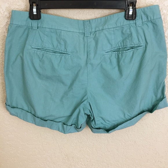 SALE
 J Crew Sz 10 Dk Seafoam Green Cotton ShortsF6 - Picture 4 of 6